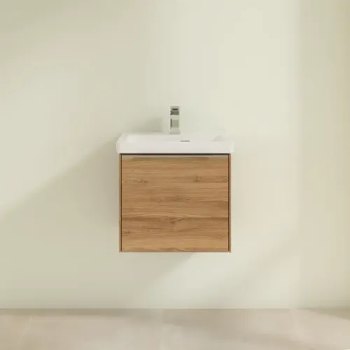 Villeroy & Boch Subway 3.0 Тумба под раковину, с подсветкой, 1 выдвижной ящик, 473 x 429 x 408 mm, Oak Kansas C580L0RH