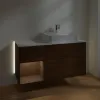 Villeroy & Boch Finion Тумба под раковину, с подсветкой, 3 выдвижных ящика, 1200 x 603 x 501 mm, Walnut Veneer / Walnut Veneer G141GNGN