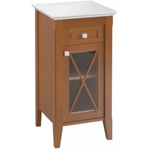 Villeroy & Boch Hommage Шкаф Боковой, 1 дверь, 1 выдвижной ящик, 442 x 850 x 432 mm, Walnut/Grey-White Marble / Walnut/Grey-White Marble 89641101