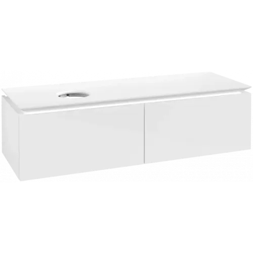 Villeroy & Boch Legato Тумба под раковину, 2 выдвижных ящика, 1400 x 380 x 500 mm, Glossy White / Glossy White B58700DH