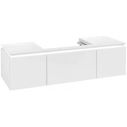 Villeroy & Boch Legato Тумба под раковину, с подсветкой, 3 выдвижных ящика, 1400 x 380 x 500 mm, Glossy White / Glossy White B698L0DH