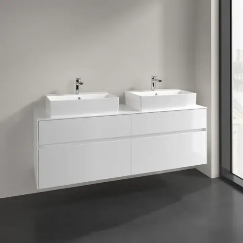 Villeroy & Boch Collaro Тумба под раковину, 4 выдвижных ящика, 1600 x 548 x 500 mm, Glossy White / Glossy White C13700DH
