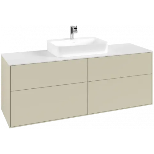 Villeroy & Boch Finion Тумба под раковину, с подсветкой, 4 выдвижных ящика, 1600 x 603 x 501 mm, Silk Grey Matt Lacquer G44100HJ