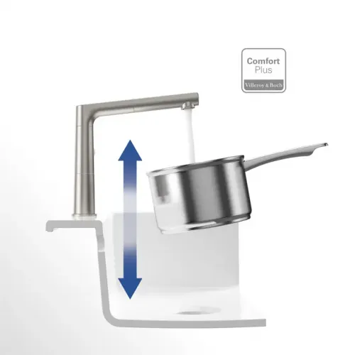 Villeroy & Boch Sorano Sky Shower Однорычажный смеситель для мойки Однорычажный смеситель для мойки, выкл Нержавеющая сталь, Сплошная нержавеющая сталь 926900LC