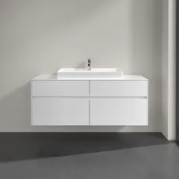 Villeroy & Boch Collaro Тумба под раковину, с подсветкой, 4 выдвижных ящика, 1400 x 548 x 500 mm, Glossy White / Glossy White C088B0DH