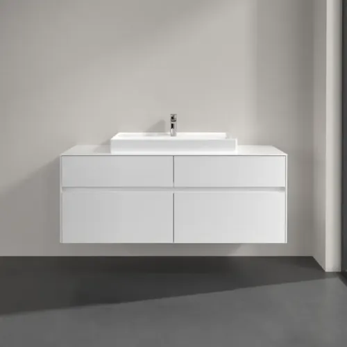 Villeroy & Boch Collaro Тумба под раковину, с подсветкой, 4 выдвижных ящика, 1400 x 548 x 500 mm, Glossy White / Glossy White C088B0DH