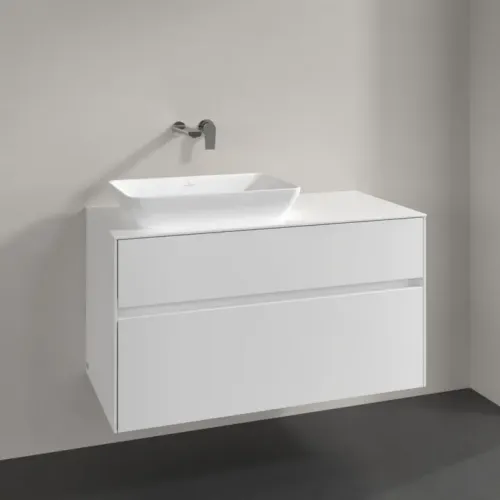 Villeroy & Boch Collaro Тумба под раковину, 2 выдвижных ящика, 1000 x 548 x 500 mm, Glossy White / Glossy White C11000DH