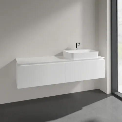 Villeroy & Boch Legato Тумба под раковину, 2 выдвижных ящика, 1600 x 380 x 500 mm, Glossy White / Glossy White B76500DH