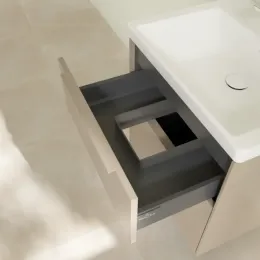 Villeroy & Boch Subway 3.0 Тумба под раковину, с подсветкой, 2 выдвижных ящика, 572 x 576 x 478 mm, Taupe C578L2VM