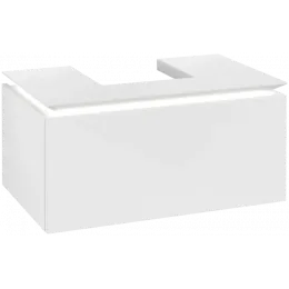 Villeroy & Boch Legato Тумба под раковину, с подсветкой, 1 выдвижной ящик, 800 x 380 x 500 mm, Glossy White / Glossy White B733L0DH