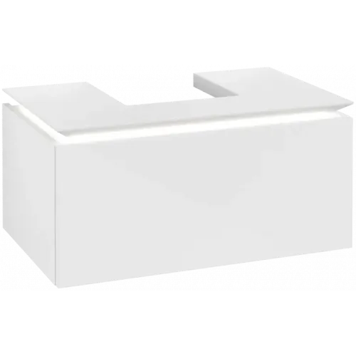 Villeroy & Boch Legato Тумба под раковину, с подсветкой, 1 выдвижной ящик, 800 x 380 x 500 mm, Glossy White / Glossy White B733L0DH