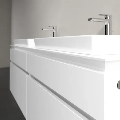 Villeroy & Boch Legato Тумба под раковину, с подсветкой, 4 выдвижных ящика, 1600 x 550 x 500 mm, Glossy White / Glossy White B693L0DH