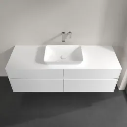 Villeroy & Boch Collaro Тумба под раковину, с подсветкой, 4 выдвижных ящика, 1600 x 548 x 500 mm, Glossy White / Glossy White C120B0DH