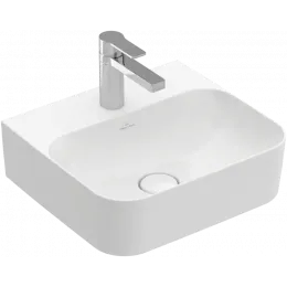 Villeroy & Boch Finion Раковина компактная, 430 x 390 x 140 mm, Альпийский белый CeramicPlus, со скрытым переливом, шлифованный 43644CR1