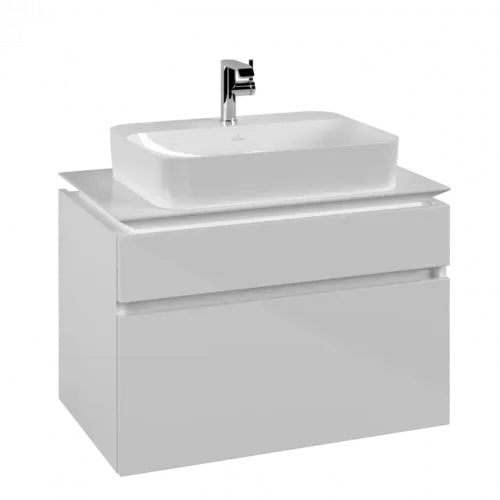 Villeroy & Boch Legato Тумба под раковину, 2 выдвижных ящика, 800 x 550 x 500 mm, Glossy White / Glossy White B75400DH