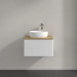 Villeroy & Boch Antao Тумба под раковину, с подсветкой, 1 выдвижной ящик, 600 x 360 x 500 mm, лицевая поверхность без текстурированной отделки, Glossy White Lacquer / Honey Oak L29051GF