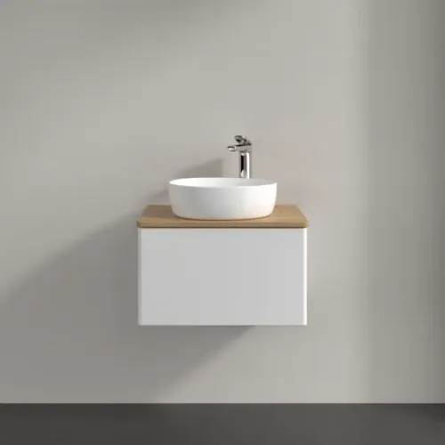 Villeroy & Boch Antao Тумба под раковину, с подсветкой, 1 выдвижной ящик, 600 x 360 x 500 mm, лицевая поверхность без текстурированной отделки, Glossy White Lacquer / Honey Oak L29051GF