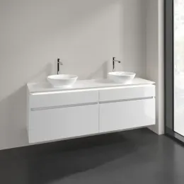 Villeroy & Boch Legato Тумба под раковину, с подсветкой, 4 выдвижных ящика, 1600 x 550 x 500 mm, Glossy White / Glossy White B600L0DH