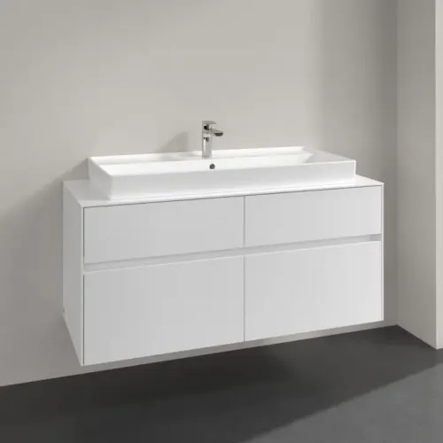Villeroy & Boch Collaro Тумба под раковину, 4 выдвижных ящика, 1200 x 548 x 500 mm, Glossy White / Glossy White C09100DH