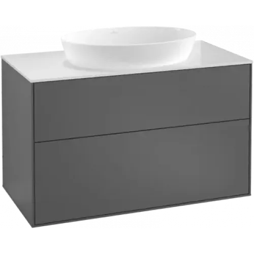 Villeroy & Boch Finion Тумба под раковину, с подсветкой, 2 выдвижных ящика, 1000 x 603 x 501 mm, Silk Grey Matt Lacquer GA0100HJ