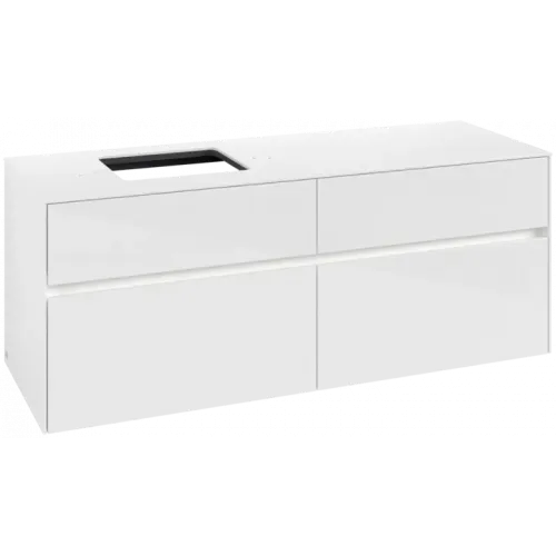 Villeroy & Boch Collaro Тумба под раковину, с подсветкой, 4 выдвижных ящика, 1400 x 548 x 500 mm, Glossy White / Glossy White C132B0DH