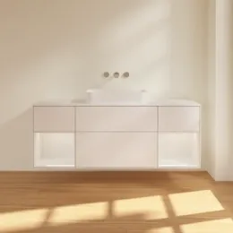 Villeroy & Boch Finion Тумба под раковину, с подсветкой, 4 выдвижных ящика, 1600 x 603 x 501 mm, Glossy White Lacquer / Glossy White Lacquer G741GFGF