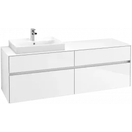 Villeroy & Boch Collaro Тумба под раковину, 4 выдвижных ящика, 1600 x 548 x 500 mm, Glossy White / Glossy White C02200DH