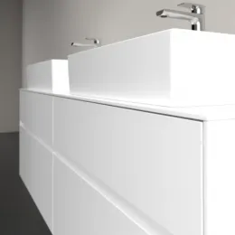 Villeroy & Boch Collaro Тумба под раковину, с подсветкой, 4 выдвижных ящика, 1600 x 548 x 500 mm, Glossy White / Glossy White C137B0DH