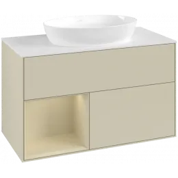 Villeroy & Boch Finion Тумба под раковину, с подсветкой, 2 выдвижных ящика, 1000 x 603 x 501 mm, Silk Grey Matt Lacquer / Silk Grey Matt Lacquer FA11HJHJ
