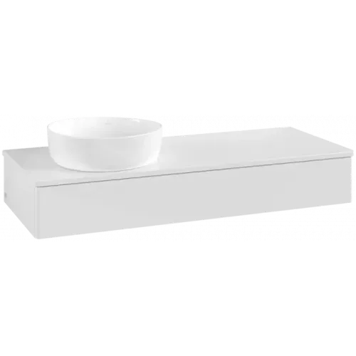 Villeroy & Boch Antao Тумба под раковину, с подсветкой, 1 выдвижной ящик, 1200 x 190 x 500 mm, лицевая поверхность без текстурированной отделки, Glossy White Lacquer / Glossy White Lacquer L11010GF