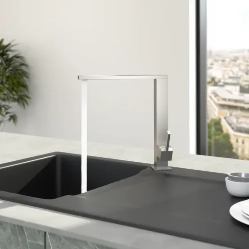 Villeroy & Boch Finera Square Однорычажный смеситель для мойки Однорычажный смеситель для мойки, выкл Нержавеющая сталь, Сплошная нержавеющая сталь 927100LC
