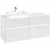 Villeroy & Boch Collaro Тумба под раковину, с подсветкой, 4 выдвижных ящика, 1200 x 548 x 500 mm, Glossy White / Glossy White C071B0DH