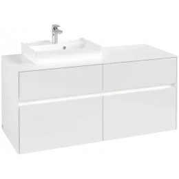 Villeroy & Boch Collaro Тумба под раковину, с подсветкой, 4 выдвижных ящика, 1200 x 548 x 500 mm, Glossy White / Glossy White C071B0DH