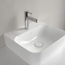 Villeroy & Boch Finion Раковина компактная, 430 x 390 x 140 mm, Альпийский белый CeramicPlus, со скрытым переливом, шлифованный 43644CR1
