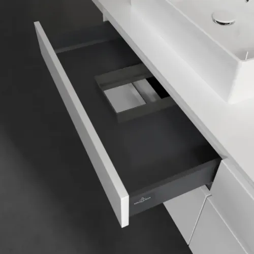 Villeroy & Boch Legato Тумба под раковину, с подсветкой, 4 выдвижных ящика, 1600 x 550 x 500 mm, Glossy White / Glossy White B673L0DH