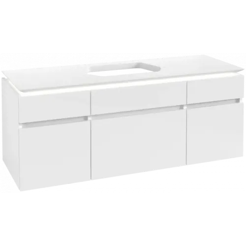 Villeroy & Boch Legato Тумба под раковину, с подсветкой, 5 выдвижных ящиков, 1400 x 550 x 500 mm, Glossy White / Glossy White B760L0DH