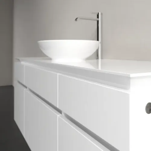 Villeroy & Boch Legato Тумба под раковину, с подсветкой, 5 выдвижных ящиков, 1400 x 550 x 500 mm, Glossy White / Glossy White B586L0DH