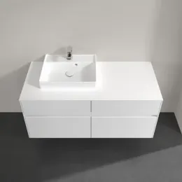 Villeroy & Boch Collaro Тумба под раковину, с подсветкой, 4 выдвижных ящика, 1200 x 548 x 500 mm, Glossy White / Glossy White C071B0DH