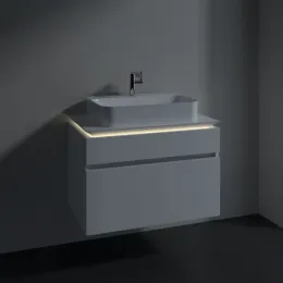 Villeroy & Boch Legato Тумба под раковину, с подсветкой, 2 выдвижных ящика, 800 x 550 x 500 mm, Glossy White / Glossy White B754L0DH