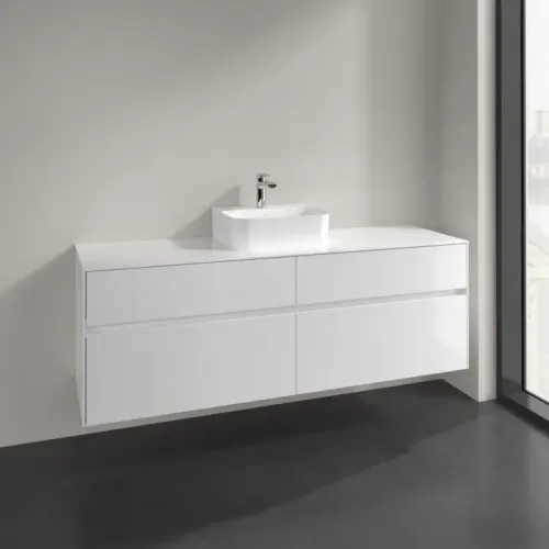 Villeroy & Boch Collaro Тумба под раковину, 4 выдвижных ящика, 1600 x 548 x 500 mm, Glossy White / Glossy White C10400DH