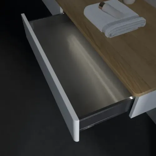 Villeroy & Boch Antao Тумба под раковину, с подсветкой, 2 выдвижных ящика, 1600 x 190 x 500 mm, лицевая поверхность без текстурированной отделки, Glossy White Lacquer / Honey Oak L15051GF