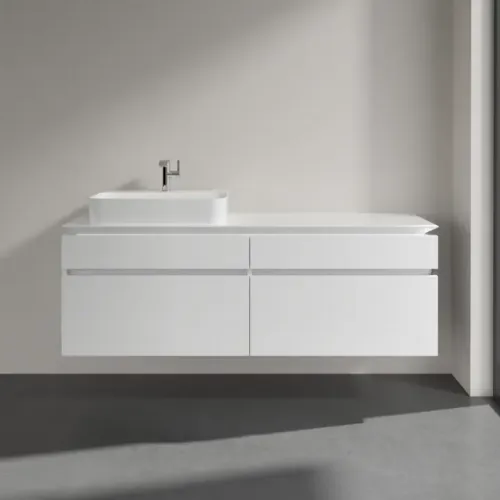 Villeroy & Boch Legato Тумба под раковину, 4 выдвижных ящика, 1600 x 550 x 500 mm, Glossy White / Glossy White B76400DH