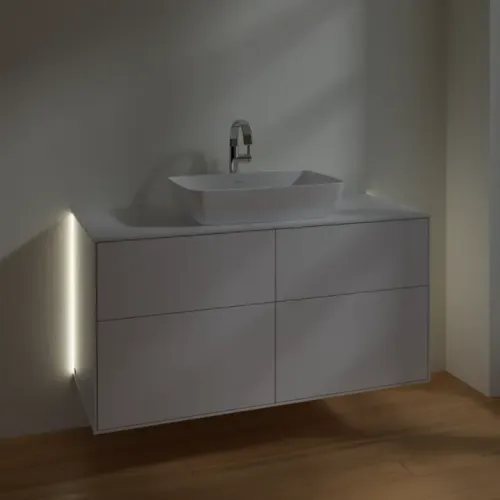 Villeroy & Boch Finion Тумба под раковину, с подсветкой, 4 выдвижных ящика, 1200 x 603 x 501 mm, Glossy White Lacquer G79100GF