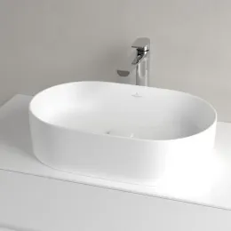 Villeroy & Boch Collaro Раковина для установки на столешницу, 560 x 360 x 145 mm, Stone White CeramicPlus, без перелива 4A1956RW