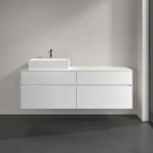 Villeroy & Boch Collaro Тумба под раковину, с подсветкой, 4 выдвижных ящика, 1600 x 548 x 500 mm, Glossy White / Glossy White C135B0DH