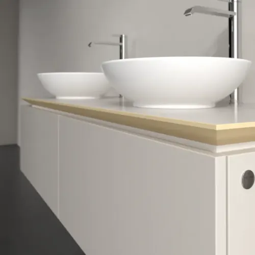 Villeroy & Boch Legato Тумба под раковину, 2 выдвижных ящика, 1400 x 380 x 500 mm, Soft Grey / Soft Grey B59100VK