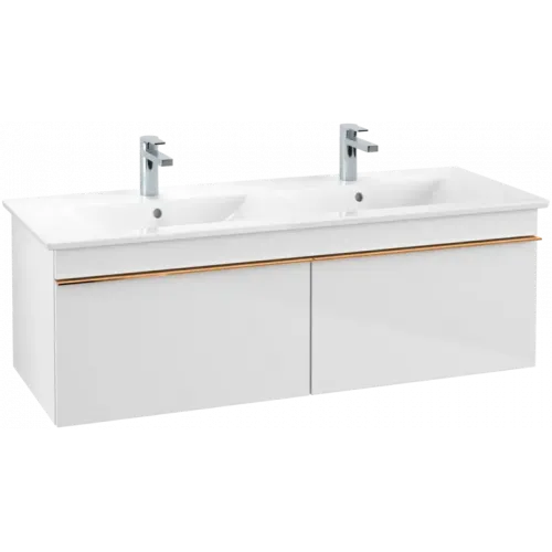 Villeroy & Boch Venticello Тумба под раковину, 2 выдвижных ящика, 1253 x 420 x 502 mm, Glossy White / Glossy White A93905DH