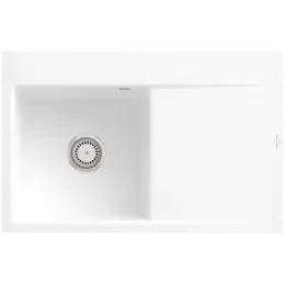 Villeroy & Boch Subway Style 45 Flat Мойка, включая Комплект слива с ручным управлением, выкл Керамика, 780 x 510 mm, Альпийский белый CeramicPlus 33481FR1