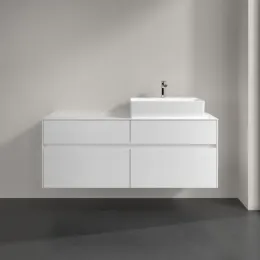 Villeroy & Boch Collaro Тумба под раковину, с подсветкой, 4 выдвижных ящика, 1400 x 548 x 500 mm, Glossy White / Glossy White C133B0DH
