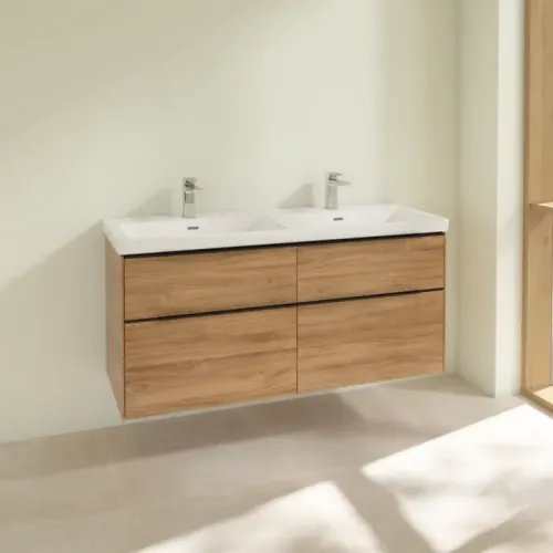 Villeroy & Boch Subway 3.0 Тумба под раковину, 4 выдвижных ящика, 1272 x 576 x 478 mm, Oak Kansas C56801RH